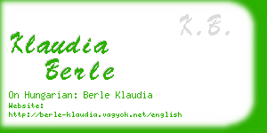 klaudia berle business card